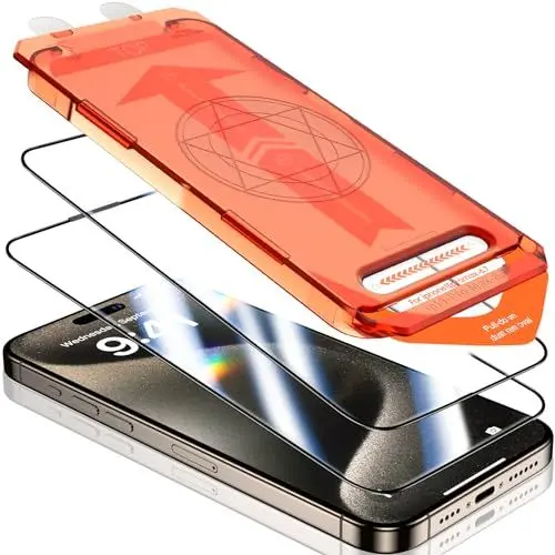 Produktbild: UniqueMe für iPhone 15 Pro für Panzerglas, Full Screen Schutzfolie, Unzerbrechlich Bruchsicher,Kein Staub Keine Blasen, Panzer Schutz Glas Folie für iPhone 15 Pro Displayschutzfolie