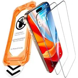 Produktbild: UniqueMe für iPhone 16 Pro Max für Panzerglas - (Full Screen Displayschutz) Schutzfolie für iPhone 16 Pro Max Schutzglas,Auto Installation,2 Stück