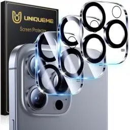 Produktbild: UniqueMe für iPhone 16 Pro/iPhone 16 Pro Max Kameraschutz - (Kratzfest, Stabil) Ultra-Klar 9H Härte Kameraschutz für iPhone 16 Pro Max/iPhone 16 Pro Kamera Schutz (3 Stück) - HD Transparent