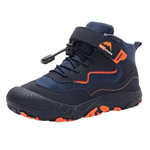 Produktbild: Unisex Kinder Sportschuhe Jungen Mädchen Extra Weite Turnschuhe Junen Anti-Collision, Dämpfung, rutschfest, tragbar, Atmungsaktiv, Hochelastische Laufsohle, Mid Hiking Shoes Trekking- & Wanderschuhe