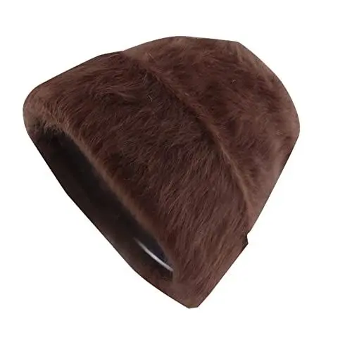 Produktbild: Unisex-Wollmütze, glattes, solide, warme, randlose Plüschmütze Babymütze Winter (Coffee, One Size)