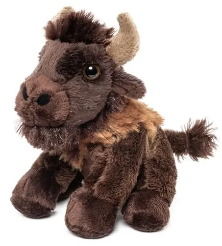 Produktbild: Uni-Toys - Bison Plushie - 13 cm (Höhe) - Plüsch-Büffel, Wisent, Rind - Plüschtier, Kuscheltier