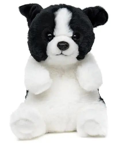 Produktbild: Uni-Toys - Border Collie, sitzend - 17 cm (Höhe) - Plüsch-Hund - Plüschtier, Kuscheltier