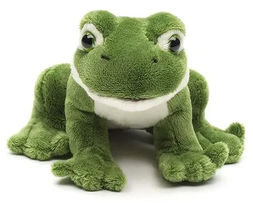 Produktbild: Uni-Toys - Grüner Frosch Plushie, sitzend - 13 cm (Länge) - Plüsch-Wassertier - Plüschtier, Kuscheltier