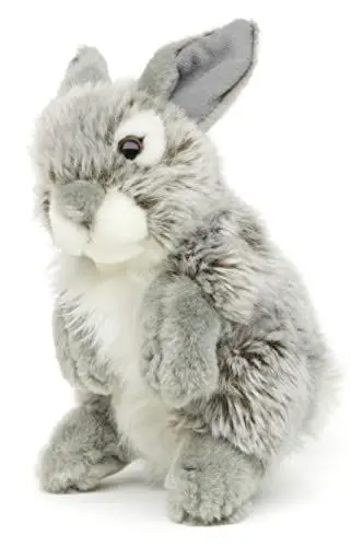 Produktbild: Uni-Toys - Hase, stehend (grau) - 18 cm (Höhe) - Plüsch-Kaninchen - Plüschtier, Kuscheltier