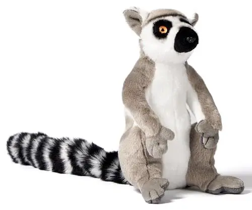 Produktbild: Uni-Toys - Katta-Lemur, sitzend - 21 cm (Höhe) - Plüsch-AFFE - Plüschtier, Kuscheltier