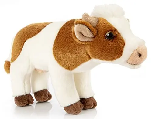Produktbild: Uni-Toys - Kuh weiß-braun, stehend - 27 cm (Länge) - Plüsch-Rind - Plüschtier, Kuscheltier
