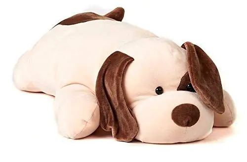 Produktbild: Uni-Toys - Plüsch-Kissen - Hund braun-beige - Ultra-weich - 57 cm (Länge) - Plüschtier, Kuscheltier