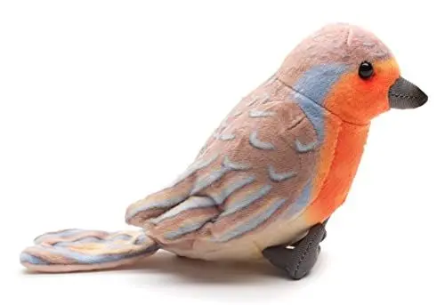 Produktbild: Uni-Toys - 'Ruby' - Rotkehlchen - 10 cm (Höhe) - Plüsch-Vogel - Plüschtier, Kuscheltier