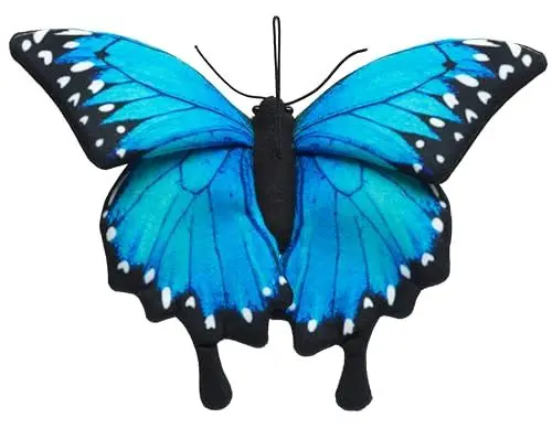 Produktbild: Uni-Toys - Schmetterling blau (mit Schlaufe) - 26 cm (Breite) - Plüsch-Insekt - Plüschtier, Kuscheltier