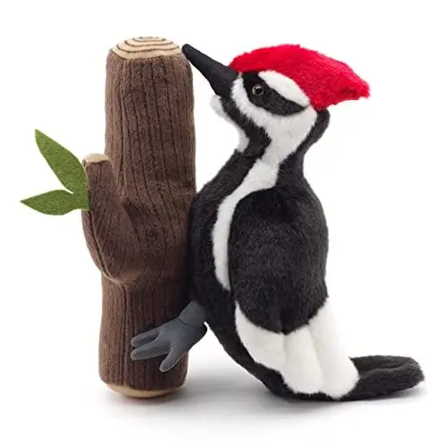 Produktbild: Uni-Toys - 'Rocco' - Specht am Stamm - 27 cm (Höhe) - Plüsch-Vogel - Plüschtier, Kuscheltier