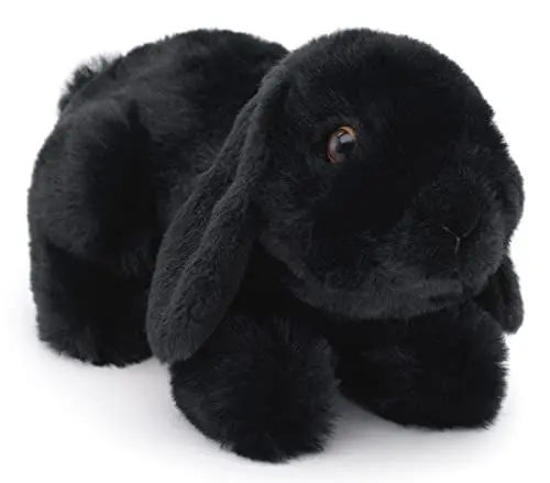 Produktbild: Uni-Toys - Widderkaninchen schwarz, liegend - 20 cm (Länge) - Plüsch-Hase, Kaninchen - Plüschtier, Kuscheltier