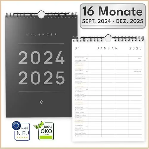 Produktbild: UNITURE® Familienplaner 2025 -DIN A4 Familienplaner 2025 (mit 4 Spalten) Familienkalender 2025, Kalender 2025 Wandkalender, Wandkalender 2025, Jahreskalender 2025 im praktischen DIN A4 Format