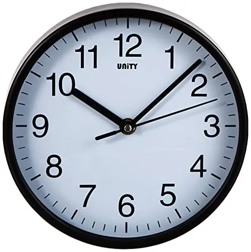 Produktbild: Unity-Wanduhr, Radcliffe, Silent Sweep, Modern, Schwarz, 20 cm