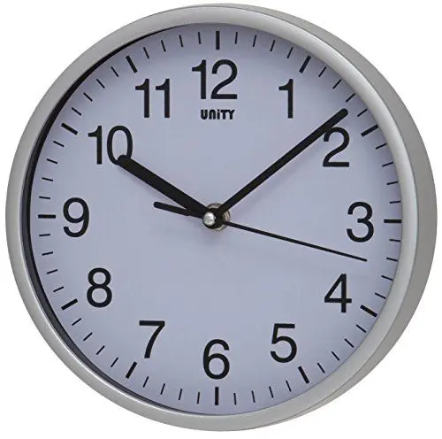 Produktbild: Unity-Wanduhr, Radcliffe, Silent Sweep, Modern, Silber, 20 cm