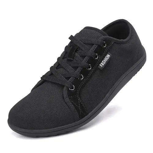 Produktbild: Uniuni Barfußschuhe Herren Damen Bequeme Minimalistische Traillaufschuhe Fitnessschuhe Outdoor Leicht Walking Barfuss Schuhe Schwarz 45