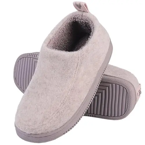 Produktbild: Uniuni Hausschuhe Herren Winter Warme Plüsch Memory Foam Pantoffeln Rutschfeste Hüttenschuhe Damen Weiche Bequeme Kunstpelz Winterschuhe für Indoor Outdoor Beige 38/39