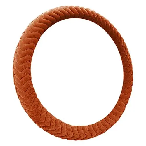 Produktbild: Universal Auto Lenkradhülle, MoreChioce 38cm Anti Rutsch Lenkradabdeckung Plüsch Winter Lenkradbezug Warm Lenkradschoner Auto Innenraum Styling Zubehör,Kaffee