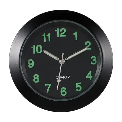 Produktbild: Universal Car Dashboard Watch, Universal Air Outlet Clock Quarzuhr mit leuchtenden Zeigern, perfekt für Office Workbench Locker Car Dekoration (Schwarz)