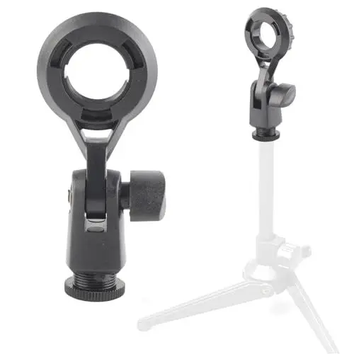 Produktbild: Ausla Mikrofon Halterung, Universal Klammern Halterungen Für Mikrofone, 180 Grad Verstellbarer Desktop-Mikrofonständer, Anti-Vibrations-Halterung für 22-mm-Gewindemikrofon