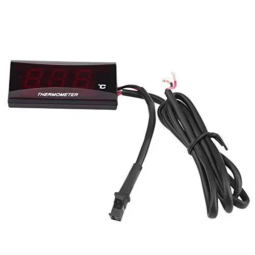 Produktbild: Universal Motorcycle Digital Thermometer Wassertemperatur-Temperaturmesser für Rennroller mit rotem und blauem Licht Universal Voltmeter(Rote Hintergrundbeleuchtung)