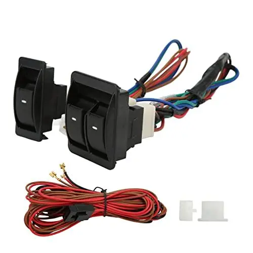 Produktbild: Universeller Auto-Fensterheber-Schalter, 5 Stück Universal-Auto-Fensterheber-Schalter-Regler-Kit Auto-Regler-Kit mit 2-Tür-Kabelbaum