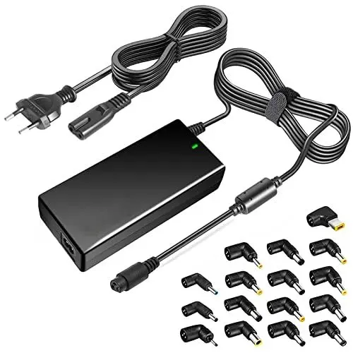 Produktbild: Laptop Ladegerät 90W Netzteil AC DC Adapter, 15V 18,5V 19V 19,5V 20V, kompatibel mit HP Acer Asus Lenovo Toshiba Dell IBM Sony Gateway Computer Zubehör Ladekabel.