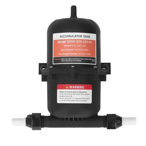 Produktbild: Universeller RV-Vordruckspeichertank, 0,75 L, 125 PSI Vordruckender Wasserspeichertank, Verlängert die Lebensdauer der Pumpe, für Wohnmobil, Boot, Reiseanhänger