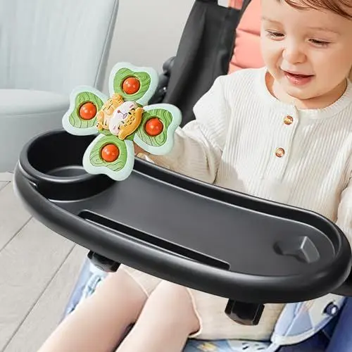 Produktbild: Universelles 3-in-1 Getränkehalter Kinderwagen, Kinderwagen Tablett mit Snacktablett und Telefonhalter, 360 Grad Drehbar Getränkehalter Kinderwagen, Kinderwagen Zubehör Geeignet für Outdoor