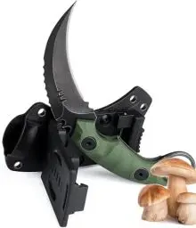 Produktbild: univinlions Survival Messer Full Tang Jagdmesser Feststehende Klinge mit Kydexscheide und FRN Griff D2 Stahl Pilzmesser Outdoor Messer, Camping Messer Geschenk für Männer