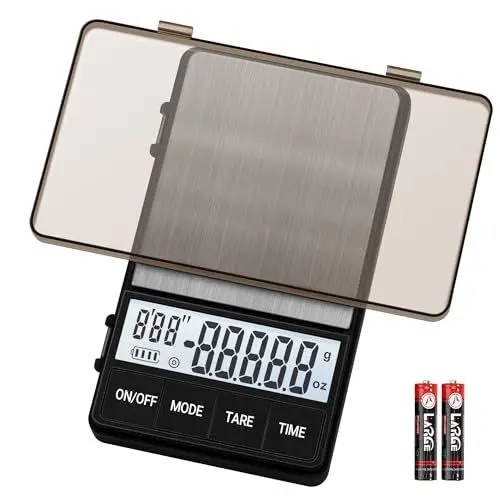 Produktbild: UNIWEIGH Kaffeewaage 1000g/0,1g, Espresso Waage mit Timer, Digitale küchenwaage,Barista kaffee waage,Coffee Scale mit LCD-Display (inkl. Batterien)