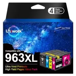 Produktbild: Uniwork 963XL Druckerpatronen Multipack Kompatibel für HP 963 Patronen für Officejet Pro 9010 9012 9020 9013 9014 9015 9016 9018 9019 9022 9025 (‎‎‎‎‎‎‎4er-Pack)