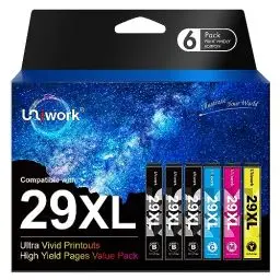 Produktbild: Uniwork Multipack 29 XL Patronen Ersatz für Epson 29XL Druckerpatronen für Epson XP-342 XP-332 XP-442 XP-245 XP-352 XP-345 XP-445 XP-235 XP-455 XP-435 XP-432 XP-335 (3 Schwarz,1 Cyan,1 Magenta,1 Gelb)