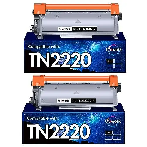 Produktbild: Uniwork TN2220 TN-2220 TN 2220 für Toner Brother MFC 7360N HL-2130 DCP-7055 DCP-7055W HL-2250DN MFC-7460DN FAX-2840 HL-2240 HL-2135W MFC-7860DW HL-2240D HL-2270DW (2 Schwarz)
