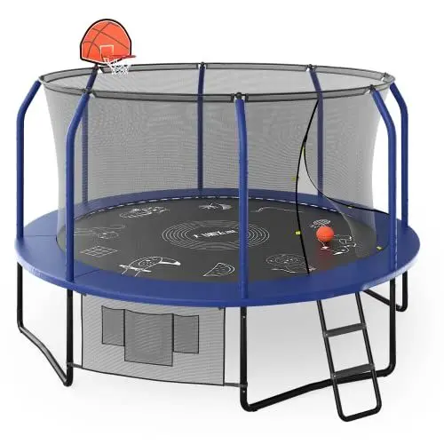 Produktbild: Unix Line Supreme Game Outdoor Trampoline for Children and Adults, Safety Tested (CE). Premium Equipment Set Included, Ready-to-Draw Permatron™ (USA) Jumping matt.