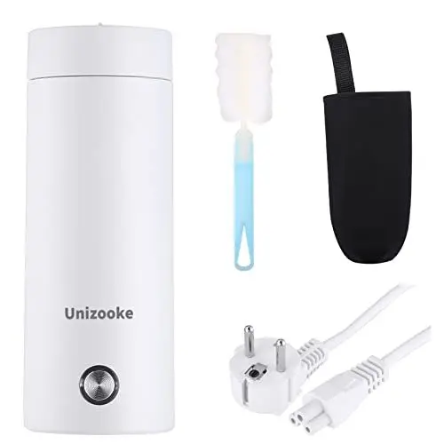 Produktbild: Unizooke Tragbarer Mini-Heizbecher,400ml ,220V Reise-Elektrisch-Wasserkocher,300W Vakuum,Für Milch, Kaffee, Wasser Und Teezubereitung, Weiß