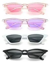 Produktbild: Unning 4 Stück Cateye Sonnenbrille Damen Vintage Retro Cat Eye Sonnenbrillen Set Lustig Katzenauge Brille