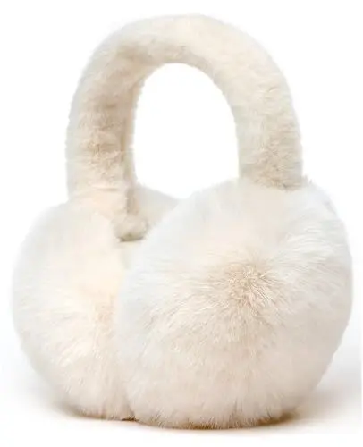 Produktbild: Unning Winter Ohrenwärmer Damen Verstellbar & Faltbare Ohrenschützer Mode Kunstpelz Weich Ohrenschütz Plüsch Ear Muffs for Women Weiß