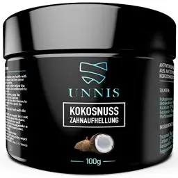 Produktbild: Unnis® Natürliche Kokosnuss Aktivkohle Pulver Zahnaufhellung für Weiße Zähne Bleaching Aktivkohle Zahnpasta Activated Charcoal powder Teeth Whitening (Black)