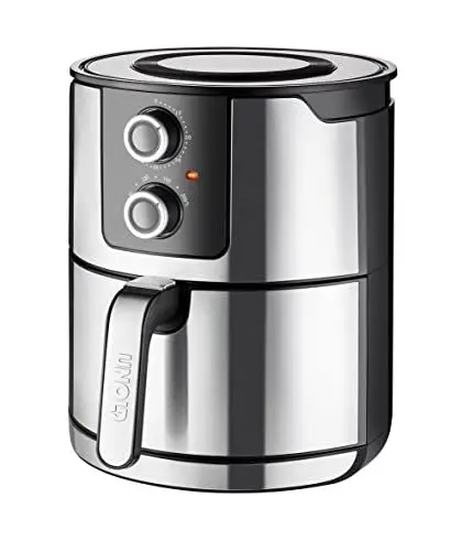 Produktbild: Unold 58655 Heissluftfritteuse XL - Gesund Frittieren, Grillen, Garen, Braten, Dörren, ganz ohne Öl, 5 L Fassungsvermögen, 80° C - 200° C, Sicherheitsabschaltung, fettfrei, BPA-frei