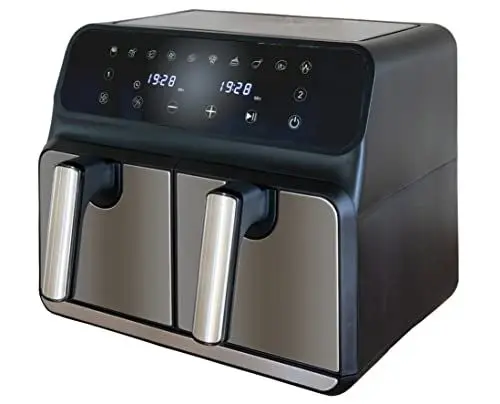 Produktbild: Unold 58685 Heißluftfritteuse Doppelkammer Twin Zone - Doppel-Heißluftfritteuse, 1.700 Watt, 8 Liter Volumen, 4 Liter pro Frittierkorb, 2 Kammern, entnehmbare Grillroste, BPA-frei