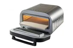 Produktbild: Unold Pizzaofen LUIGI 68816 | Elektrischer Pizza Ofen mit Pizzastein aus rostfreiem Edelstahl mit bis zu 450°C, nur ca. 2 Minuten Backzeit, energiesparend, 1.700 Watt