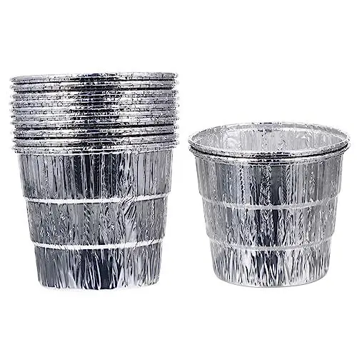 Produktbild: Unomor 12st Trommelauskleidung Grill Fett Eimer Liner BBQ Tropfeimer Liner Aluschalen Eimer Mini-blecheimer Grill Eimer Alu Eimer Zinkeimer Runden Aluminiumfolie Kleiner Eiseneimer