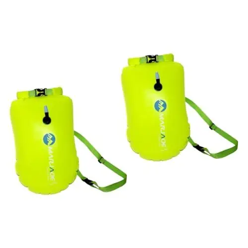 Produktbild: Unomor 2st Schwimmende Schleppleine Verdicken Sie PVC-ankerboje Trockenbeutel Für Feinwäsche Schwimmsack Für Offenes Wasser Schwimmer Wasserdichter Beutel Aufblasbar Rettungswerkzeug