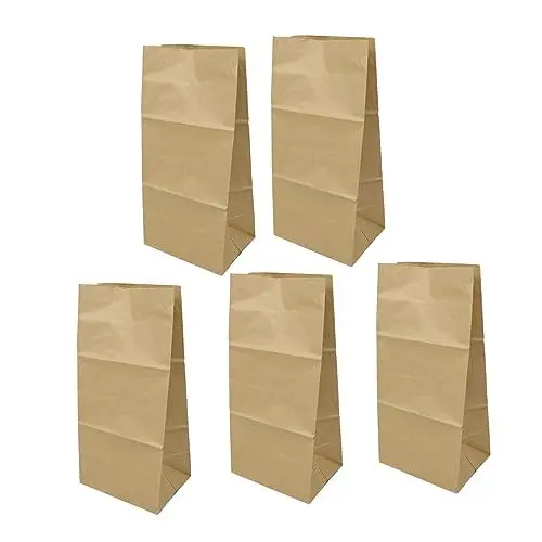 Produktbild: Unomor 5 Stück Kraftpapierbeutel Hausmüllbeutel Kraftpapier Aufbewahrungsbeutel Papierabfallbeutel Papiermüllbeutel Papierrasenbeutel Kraftpapier Obstbeutel