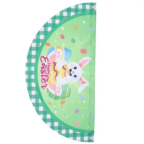 Produktbild: Unomor Ostern-garten-banner Osterzaundekoration Gartenflagge Mit Ostermuster Osterornament Osterzubehör Ostergartenbanner Osterfahne Zum Aufhängen Polyester Weihnachten Lieferungen