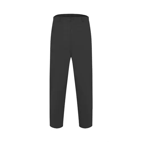 Produktbild: UnoSheng Jogginghose Herren Gemustert Business Casual Reißverschlusstaschen Leichte, dünne, große Hundert einfarbige Herrenanzughosen Schutzhose Damen (Black, L)