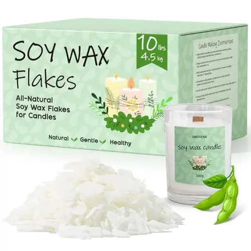Produktbild: UNOTENA Sojawachs Flocken für Kerzen, Wachs Kerzenwachs 226G/9KG/18KG, Kerzenwachs zum Gießen, 100% Natürliches Öko Sojawachs für Kerzen( 4.5KG )