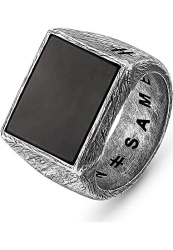 Produktbild: UNSAME Herren-Herrenring 925er Silber Onyx 64, Silber 32018253