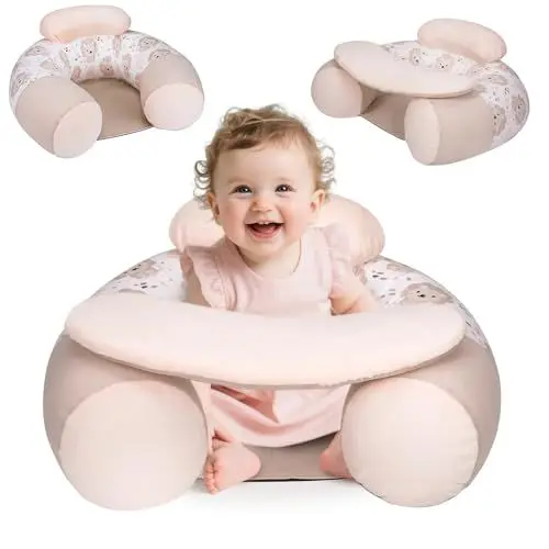 Produktbild: Unser aufblasbarer Babysitz besteht aus hochwertigem und sicherem, hautfreundlichem Material, das für das Baby unbedenklich ist, sodass Eltern ihn beruhigt verwenden können. Dieser Baby-Sitzhilfenstuh